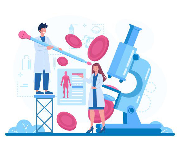Blood examination illustration